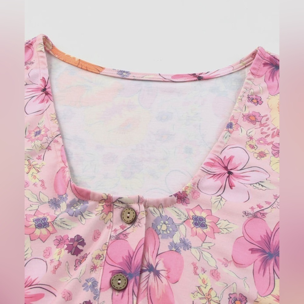 Floral Mixed Print Button-Down Dress - Picture 4 of 10